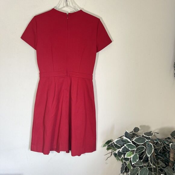 Brooks Brothers Red Fleece Women Dress Fit & Flare 6 Stretch Pleated Ponte Knit - Picture 3 of 6